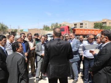 بازدید معاونت فنی و نظارت سازمان نوسازی کشور از پروژه خشت‌گذاری ریاست‌جمهوری در استان خوزستان