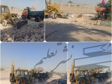 جمع‌آوری و پاکسازی نخاله‌های مازاد ساختمانی در سطح شهر