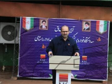 آیین الحاق سه دستگاه خودروی سنگین آتشنشانی و امداد به بخش HSE شرکت فولاد خوزستان انجام شد